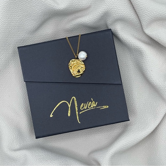 Gold plated necklace with pearl - Picture 4 of 7